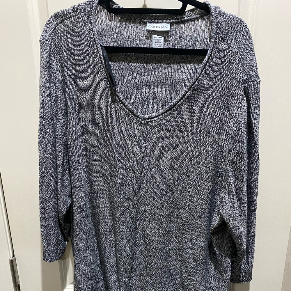 Catherines Women's Marled Black/White Sweater